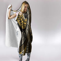 Vintage Samoa Siapo Mamanu Hooded Blanket Gold Samoan Tapa Motif LT9 - Polynesian Pride