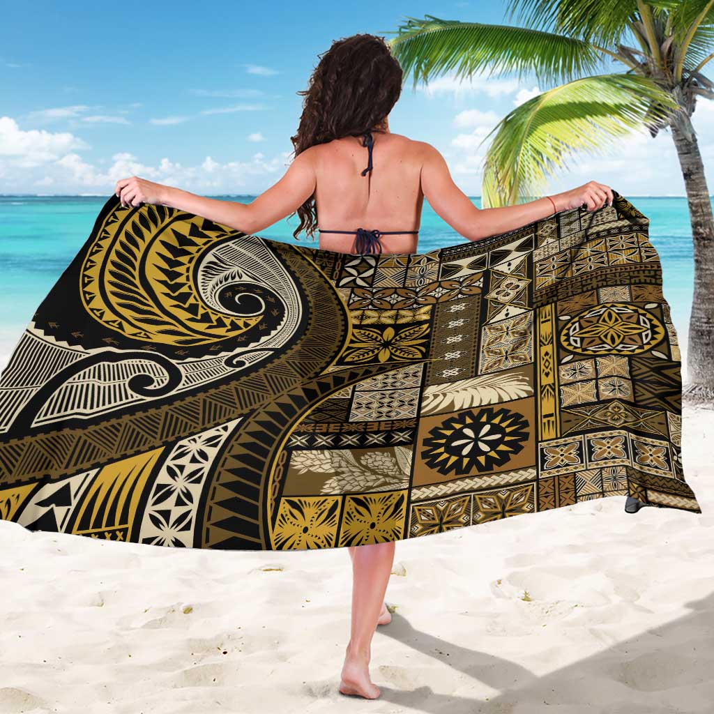 Vintage Samoa Siapo Mamanu Sarong Gold Samoan Tapa Motif LT9 - Polynesian Pride