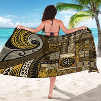Vintage Samoa Siapo Mamanu Sarong Gold Samoan Tapa Motif LT9 - Polynesian Pride