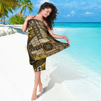 Vintage Samoa Siapo Mamanu Sarong Gold Samoan Tapa Motif LT9 - Polynesian Pride