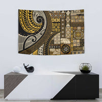Vintage Samoa Siapo Mamanu Tapestry Gold Samoan Tapa Motif LT9 - Polynesian Pride