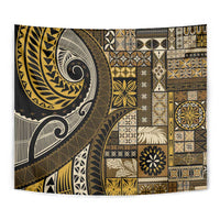 Vintage Samoa Siapo Mamanu Tapestry Gold Samoan Tapa Motif LT9 - Polynesian Pride