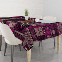 Vintage Samoa Siapo Mamanu Tablecloth Pink Samoan Tapa Motif LT9 - Polynesian Pride