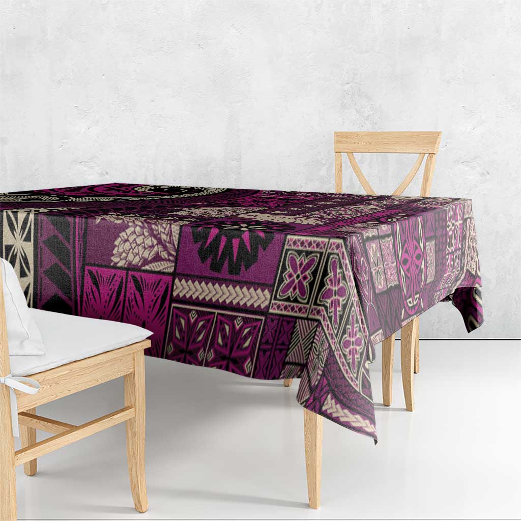 Vintage Samoa Siapo Mamanu Tablecloth Pink Samoan Tapa Motif LT9 - Polynesian Pride