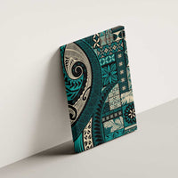 Vintage Samoa Siapo Mamanu Canvas Wall Art Teal Samoan Tapa Motif LT9 - Polynesian Pride
