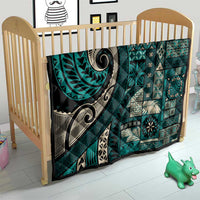 Vintage Samoa Siapo Mamanu Quilt Teal Samoan Tapa Motif LT9 - Polynesian Pride