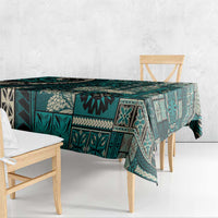 Vintage Samoa Siapo Mamanu Tablecloth Teal Samoan Tapa Motif LT9 - Polynesian Pride