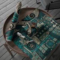 Vintage Samoa Siapo Mamanu Wrapping Paper Teal Samoan Tapa Motif LT9 - Polynesian Pride