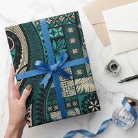 Vintage Samoa Siapo Mamanu Wrapping Paper Teal Samoan Tapa Motif LT9 - Polynesian Pride
