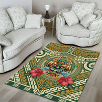 Hawaii Tiki Mask Area Rug Mele Kalikimaka i Iulai! LT9 - Polynesian Pride