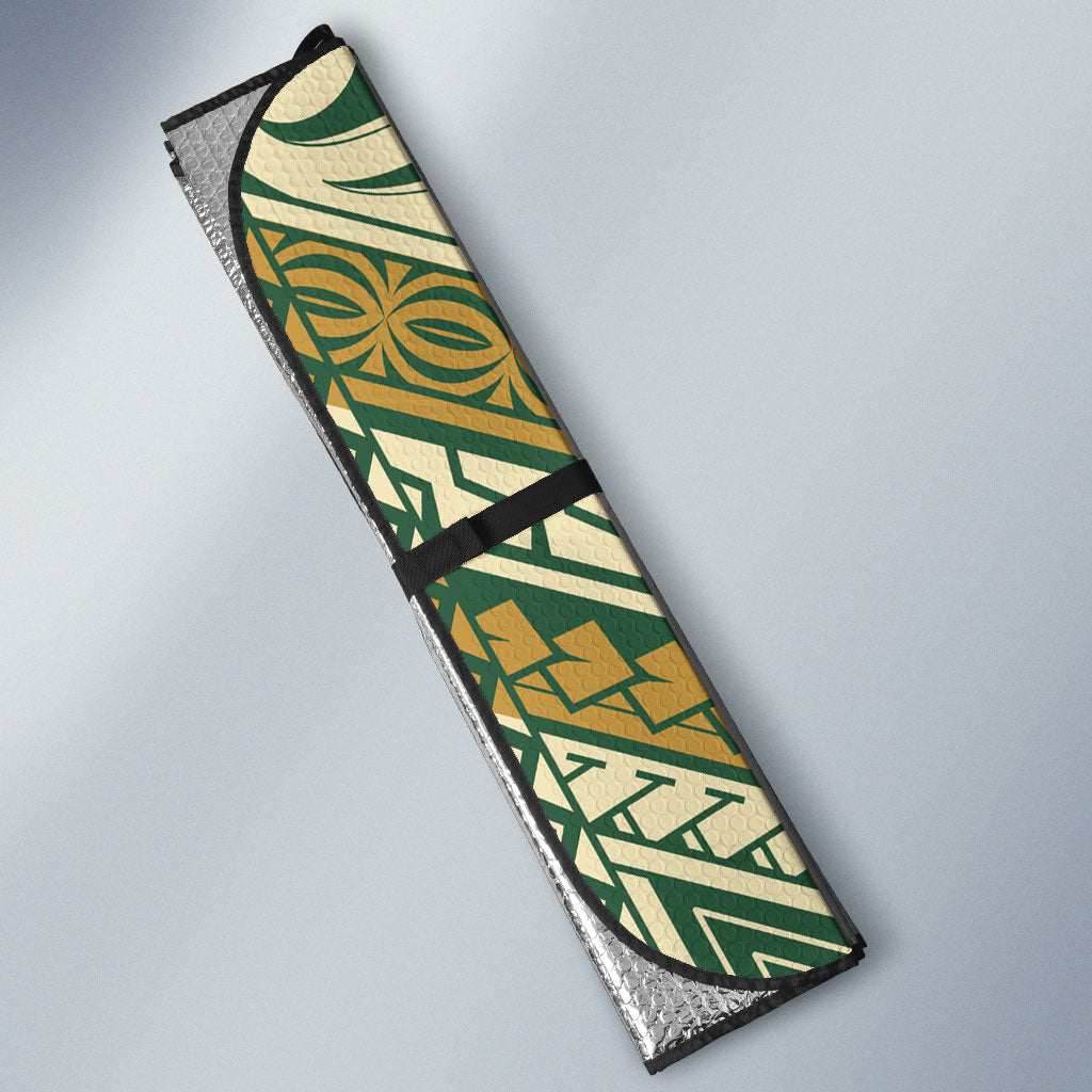 Hawaii Tiki Mask Auto Sun Shade Mele Kalikimaka i Iulai! LT9 - Polynesian Pride