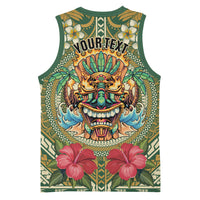 Hawaii Tiki Mask Personalized Basketball Jersey Mele Kalikimaka i Iulai! LT9 - Polynesian Pride