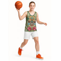 Hawaii Tiki Mask Personalized Basketball Jersey Mele Kalikimaka i Iulai! LT9 - Polynesian Pride