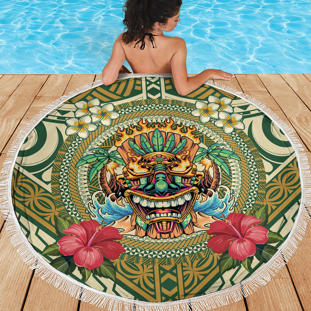 Hawaii Tiki Mask Beach Blanket Mele Kalikimaka i Iulai! LT9 - Polynesian Pride
