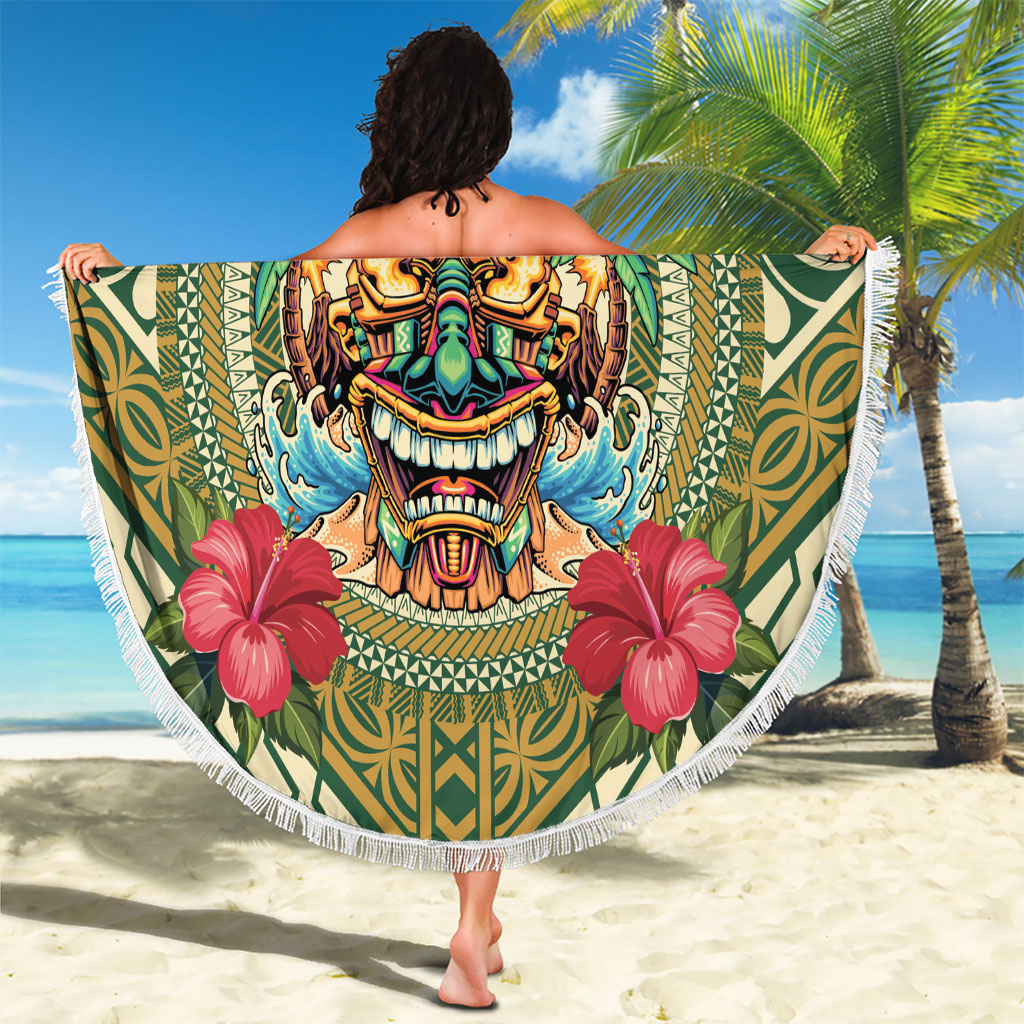 Hawaii Tiki Mask Beach Blanket Mele Kalikimaka i Iulai! LT9 - Polynesian Pride