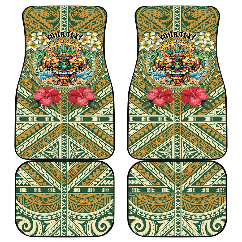 Hawaii Tiki Mask Personalized Car Mats Mele Kalikimaka i Iulai! LT9 - Polynesian Pride