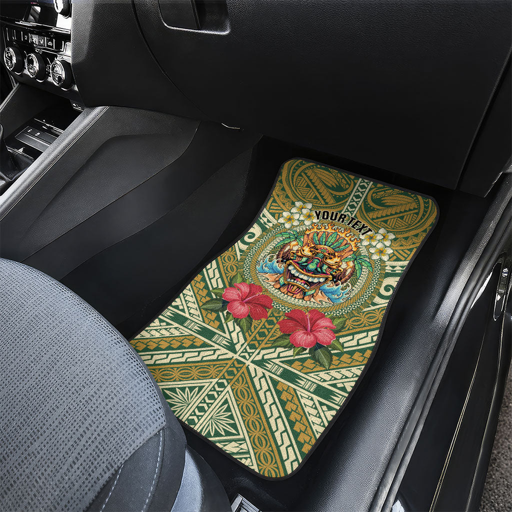 Hawaii Tiki Mask Personalized Car Mats Mele Kalikimaka i Iulai! LT9 - Polynesian Pride