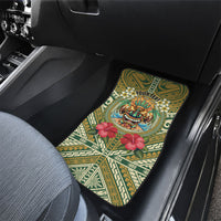Hawaii Tiki Mask Personalized Car Mats Mele Kalikimaka i Iulai! LT9 - Polynesian Pride