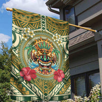 Hawaii Tiki Mask Garden Flag Mele Kalikimaka i Iulai! LT9 - Polynesian Pride