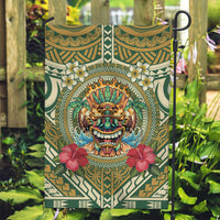 Hawaii Tiki Mask Garden Flag Mele Kalikimaka i Iulai! LT9 Garden Flag Green - Polynesian Pride