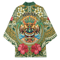 Hawaii Tiki Mask Personalized Kimono Mele Kalikimaka i Iulai! LT9 - Polynesian Pride
