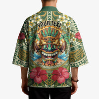 Hawaii Tiki Mask Personalized Kimono Mele Kalikimaka i Iulai! LT9 - Polynesian Pride