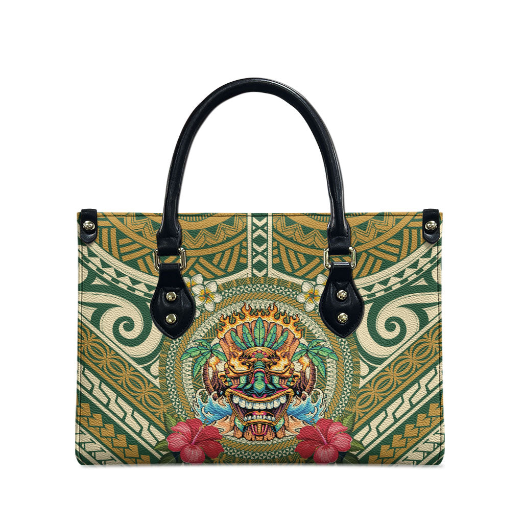 Hawaii Tiki Mask Leather Bag Mele Kalikimaka i Iulai! LT9 - Polynesian Pride
