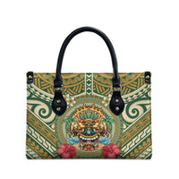 Hawaii Tiki Mask Leather Bag Mele Kalikimaka i Iulai! LT9 - Polynesian Pride