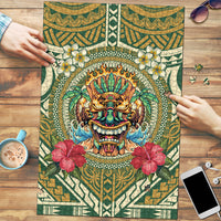 Hawaii Tiki Mask Puzzle Mele Kalikimaka i Iulai! LT9 Green - Polynesian Pride