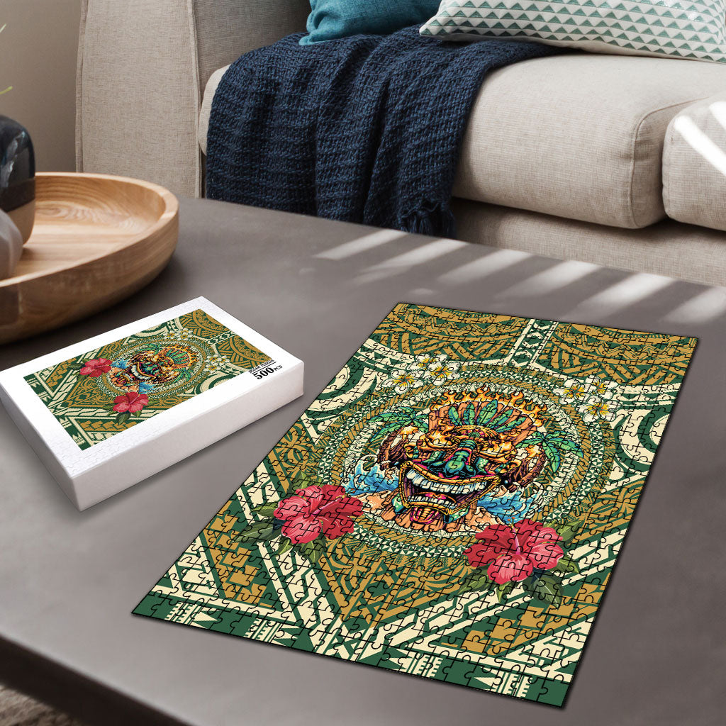 Hawaii Tiki Mask Puzzle Mele Kalikimaka i Iulai! LT9 - Polynesian Pride