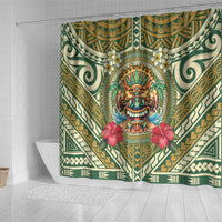 Hawaii Tiki Mask Shower Curtain Mele Kalikimaka i Iulai! LT9 - Polynesian Pride