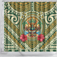 Hawaii Tiki Mask Shower Curtain Mele Kalikimaka i Iulai! LT9 - Polynesian Pride