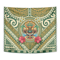 Hawaii Tiki Mask Tapestry Mele Kalikimaka i Iulai! LT9 - Polynesian Pride