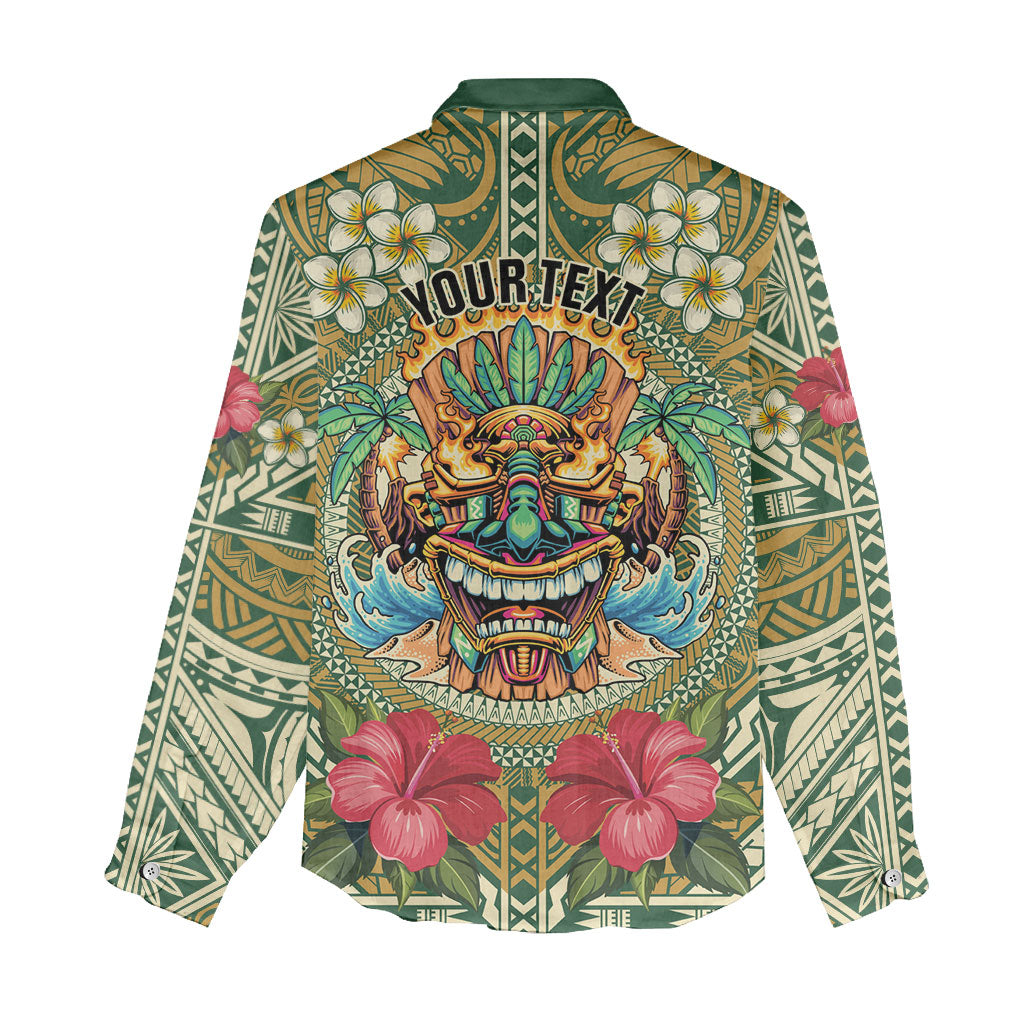 Hawaii Tiki Mask Personalized Women Casual Shirt Mele Kalikimaka i Iulai! LT9 - Polynesian Pride
