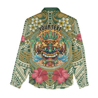 Hawaii Tiki Mask Personalized Women Casual Shirt Mele Kalikimaka i Iulai! LT9 - Polynesian Pride