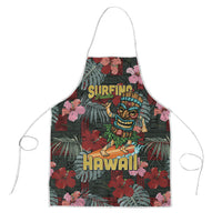Hawaii Tiki Surfing Apron Mele Kalikimaka i Iulai! LT9 Black - Polynesian Pride