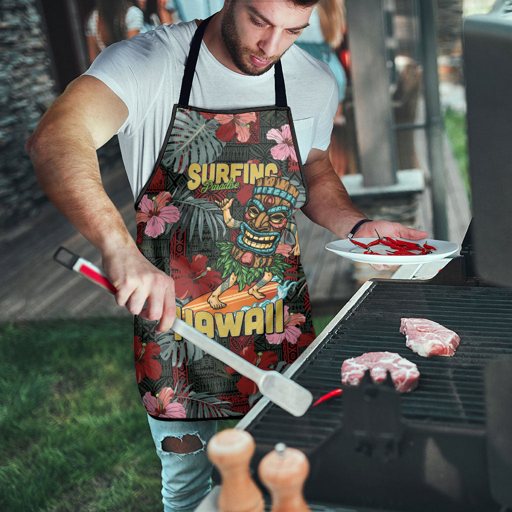 Hawaii Tiki Surfing Apron Mele Kalikimaka i Iulai! LT9 - Polynesian Pride