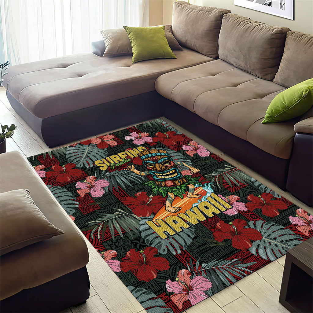 Hawaii Tiki Surfing Area Rug Mele Kalikimaka i Iulai! LT9 - Polynesian Pride