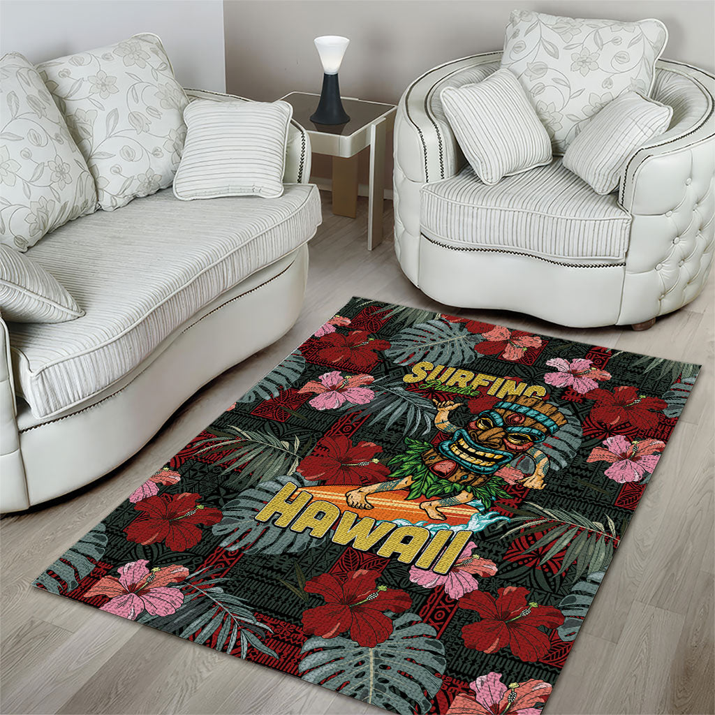 Hawaii Tiki Surfing Area Rug Mele Kalikimaka i Iulai! LT9 - Polynesian Pride