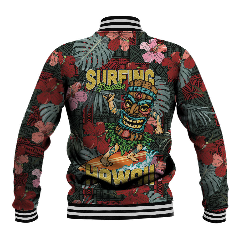 Hawaii Tiki Surfing Baseball Jacket Mele Kalikimaka i Iulai! LT9 - Polynesian Pride