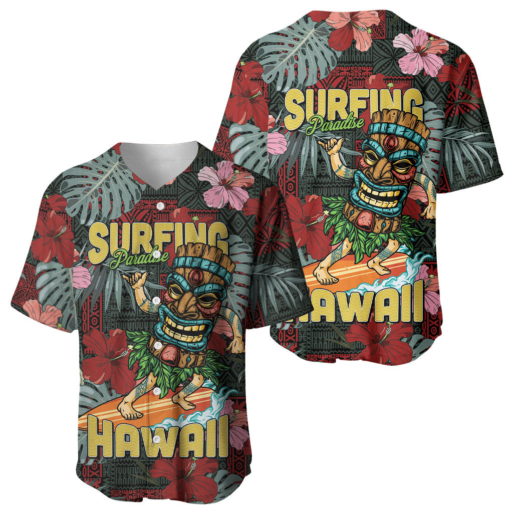 Hawaii Tiki Surfing Baseball Jersey Mele Kalikimaka i Iulai! LT9 - Polynesian Pride