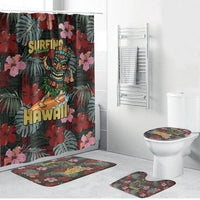 Hawaii Tiki Surfing Bathroom Set Mele Kalikimaka i Iulai! LT9 Bathroom Set (4 pcs) Black - Polynesian Pride
