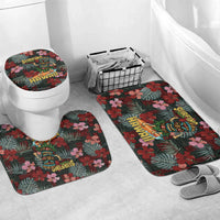 Hawaii Tiki Surfing Bathroom Set Mele Kalikimaka i Iulai! LT9 Mat Set Only (3 pcs) One Size Black - Polynesian Pride