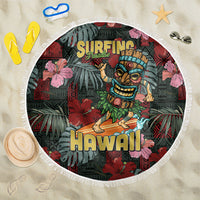 Hawaii Tiki Surfing Beach Blanket Mele Kalikimaka i Iulai! LT9 One Size 150cm Black - Polynesian Pride