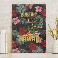 Hawaii Tiki Surfing Canvas Wall Art Mele Kalikimaka i Iulai! LT9 Without Frame Black - Polynesian Pride