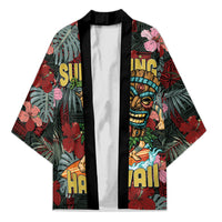 Hawaii Tiki Surfing Kimono Mele Kalikimaka i Iulai! LT9 Unisex Black - Polynesian Pride