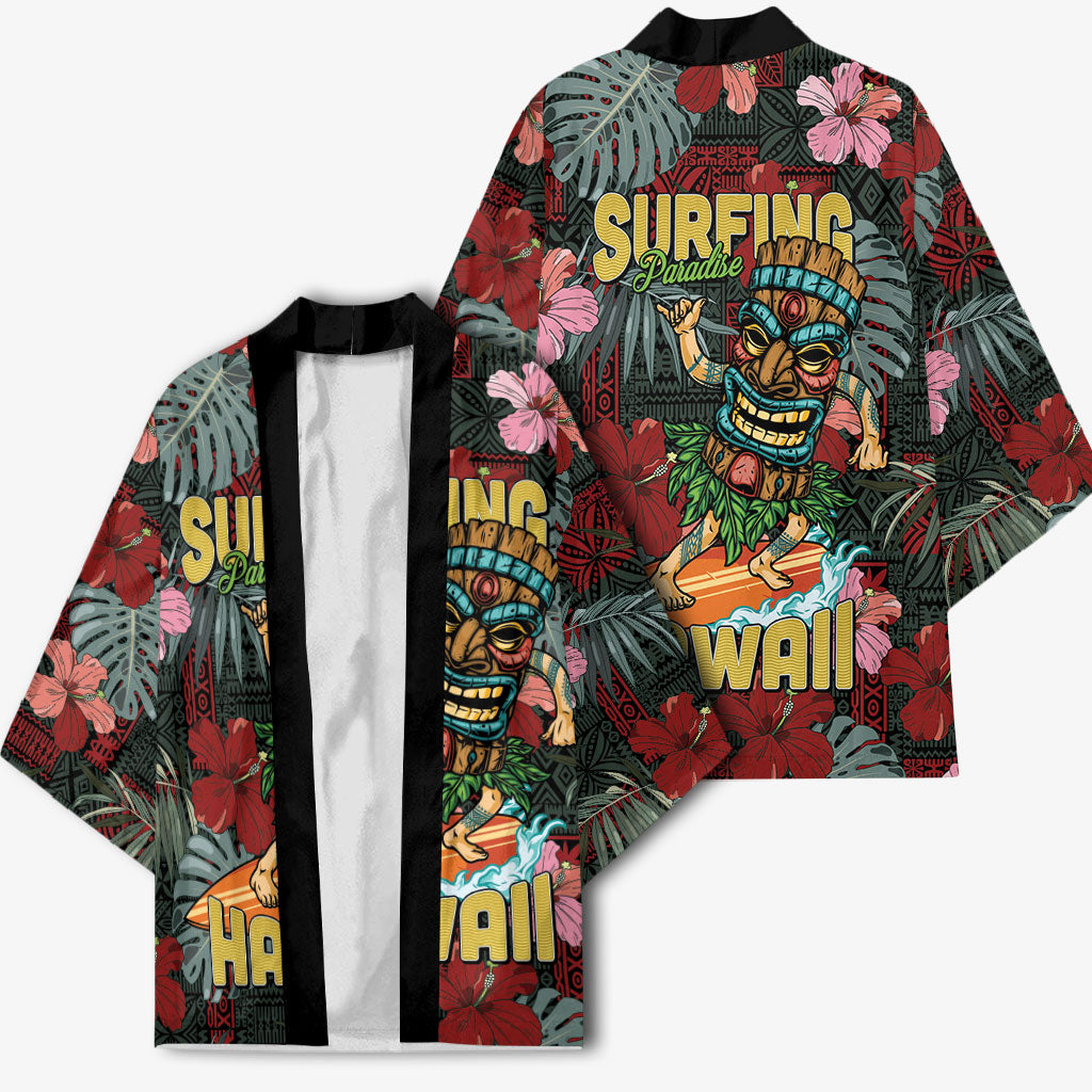 Hawaii Tiki Surfing Kimono Mele Kalikimaka i Iulai! LT9 - Polynesian Pride