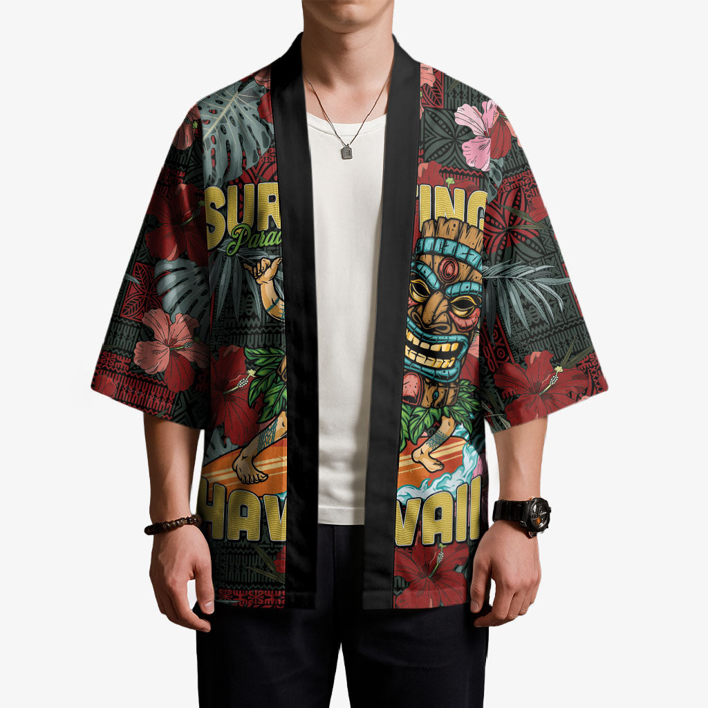 Hawaii Tiki Surfing Kimono Mele Kalikimaka i Iulai! LT9 - Polynesian Pride