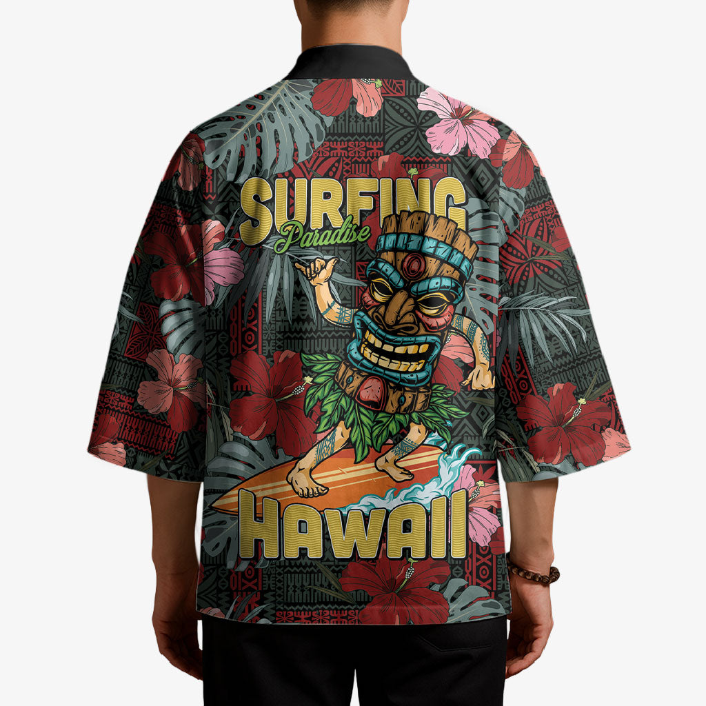Hawaii Tiki Surfing Kimono Mele Kalikimaka i Iulai! LT9 - Polynesian Pride