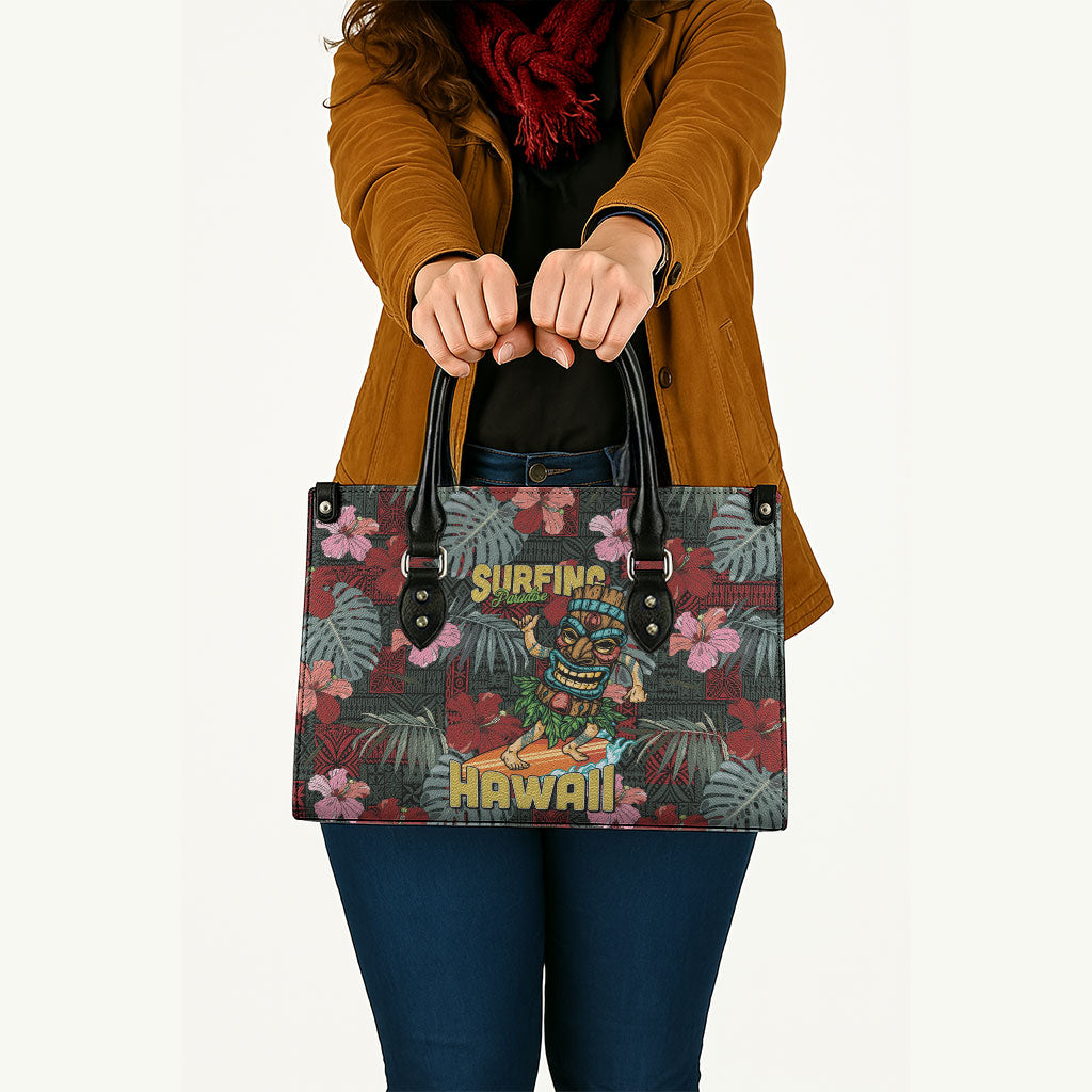 Hawaii Tiki Surfing Leather Bag Mele Kalikimaka i Iulai! LT9 - Polynesian Pride